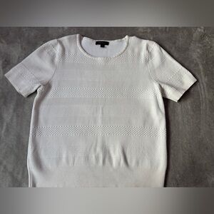 Ann Taylor Ivory Textured Knit Top